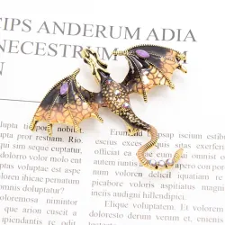 Dragon en cristal - broche vintage