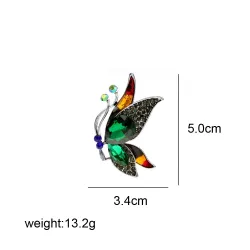 Broche papillon en cristal