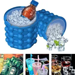 Boule à glace en silicone - seau - refroidisseur de bouteilles - avec couvercle