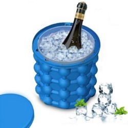 Boule à glace en silicone - seau - refroidisseur de bouteilles - avec couvercle