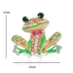 Broche grenouille cristal