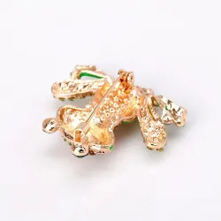 Broche grenouille cristal