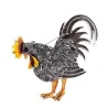 Broche coq en cristal