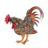 Broche coq en cristal
