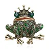 Grenouille couronnée de cristal - broche