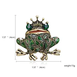 Grenouille couronnée de cristal - broche