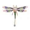 Libellule en cristal avec perle - broche