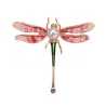 Libellule en cristal avec perle - broche