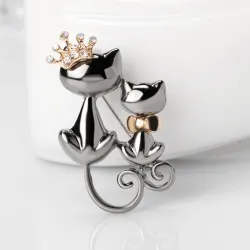 Broche double chats