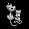 Broche double chats