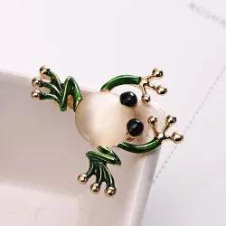 Broche grenouille verte