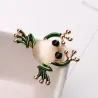 Broche grenouille verte