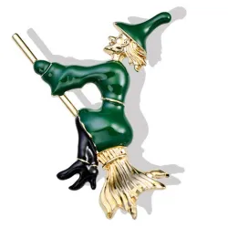 Sorcière sur le balai - broche