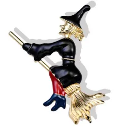 Sorcière sur le balai - broche