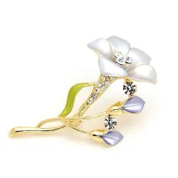 Broche fleur en cristal