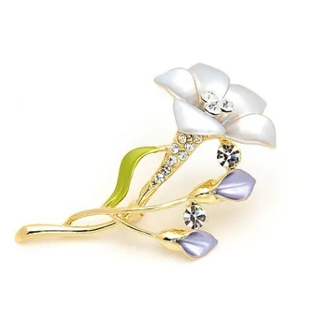 Broche fleur en cristal