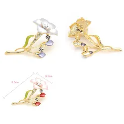 Broche fleur en cristal
