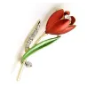 Red tulip with crystals - broochBrooches