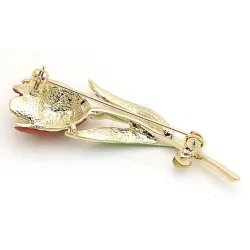 Red tulip with crystals - broochBrooches