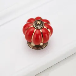 Bouton de meuble vintage - poignée - forme citrouille
