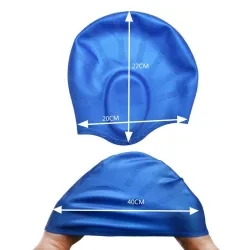 Silicone swimming cap - ears / long hair protection - waterproof - unisexSwimming