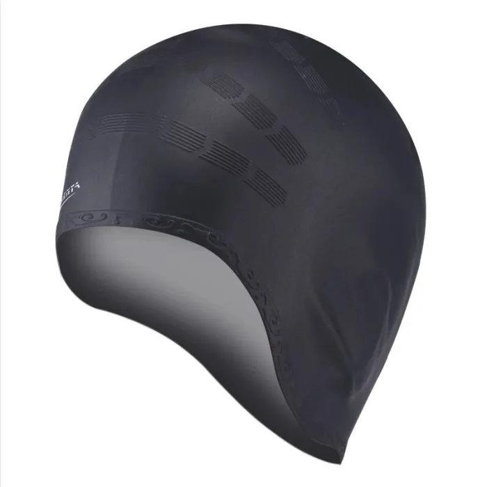 Bonnet de bain en silicone - protection oreilles / cheveux longs - imperméable - unisexe