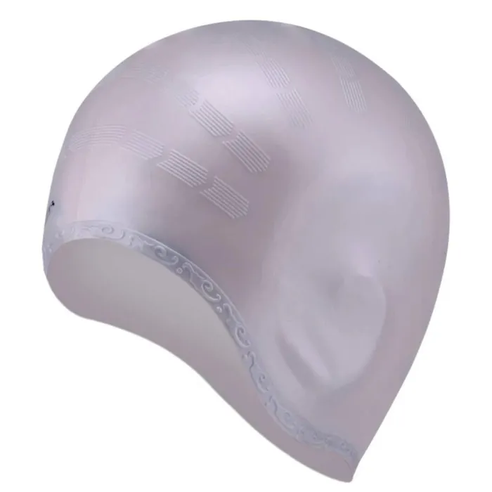 Bonnet de bain en silicone - protection oreilles / cheveux longs - imperméable - unisexe