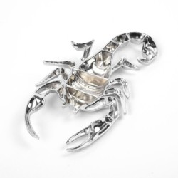 Scorpion argenté - emblème en métal - autocollant de voiture
