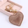 Coeur en cristal - porte-clés en métal