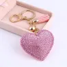 Coeur en cristal - porte-clés en métal