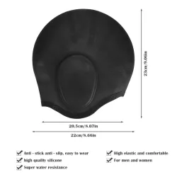 Bonnet de bain silicone - protection oreilles / cheveux longs - étanche