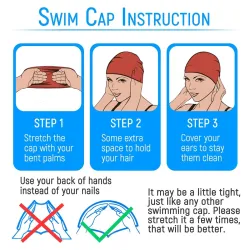Bonnet de bain silicone - protection oreilles / cheveux longs - étanche