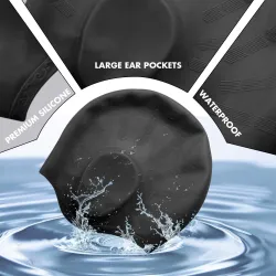Silicone swimming cap - ears / long hair protection - waterproofSwimming