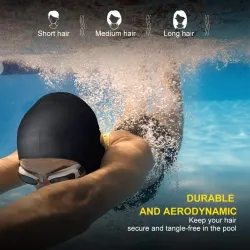 Silicone swimming cap - ears / long hair protection - waterproofSwimming