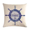 Taie d'oreiller décorative - imprimé boussole / ancre - 45 * 45 cm