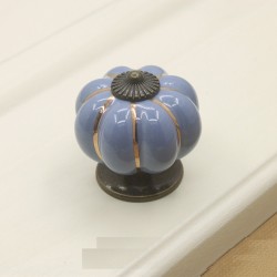 Poignée de meuble en céramique - boutons en forme de citrouille
