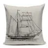 Taie d'oreiller décorative vintage - style océan - 45 cm * 45 cm