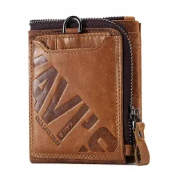 portefeuille en cuir vintage - porte-cartes / porte-monnaie - grande capacité