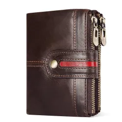 portefeuille en cuir vintage - porte-cartes / porte-monnaie - grande capacité