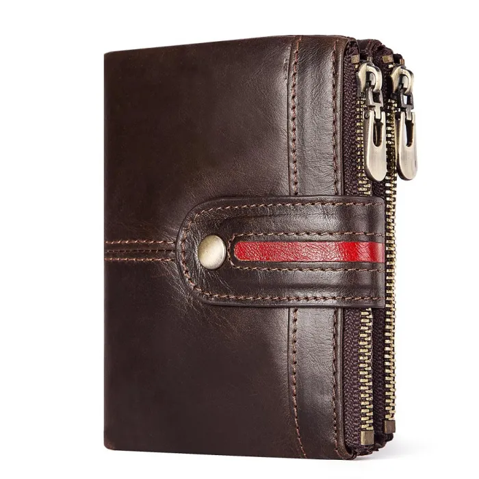 portefeuille en cuir vintage - porte-cartes / porte-monnaie - grande capacité