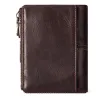 portefeuille en cuir vintage - porte-cartes / porte-monnaie - grande capacité