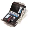 portefeuille en cuir vintage - porte-cartes / porte-monnaie - grande capacité