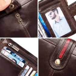 portefeuille en cuir vintage - porte-cartes / porte-monnaie - grande capacité
