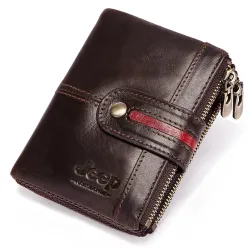 portefeuille en cuir vintage - porte-cartes / porte-monnaie - grande capacité