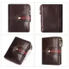 portefeuille en cuir vintage - porte-cartes / porte-monnaie - grande capacité