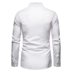Asymmetrical long sleeve shirt - decorative golden embroideryT-shirts