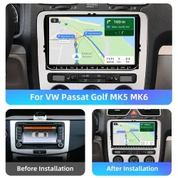 Car radio - 2 Din - 9 inch - Android 10 - 2GB - 32GB - Bluetooth - GPS - carplay - for Volkswagen Golf 5 6 PassatDin 2