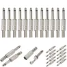 Jack audio mono 1/4" métal - 6.35mm - 75 * 15mm - 10 pièces