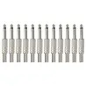 Jack audio mono 1/4" métal - 6.35mm - 75 * 15mm - 10 pièces