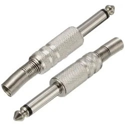 Jack audio mono 1/4" métal - 6.35mm - 75 * 15mm - 10 pièces